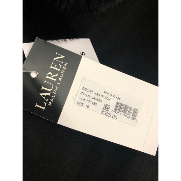Lauren Ralph Lauren Faux Fur Collar Coat Women's Size 16 Black NEW - Picture 8 of 10